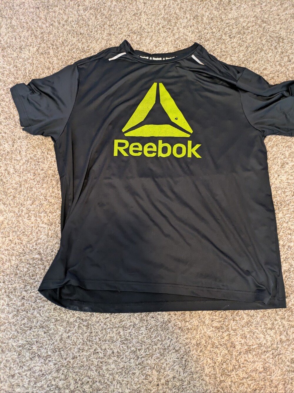 Reebok Black Short-Sleeve Performance Tee with Logo